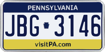 PA license plate JBG3146