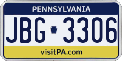 PA license plate JBG3306