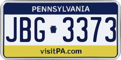 PA license plate JBG3373