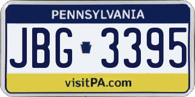 PA license plate JBG3395