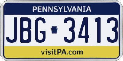 PA license plate JBG3413