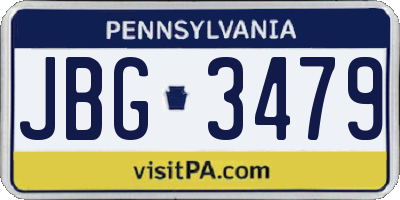 PA license plate JBG3479