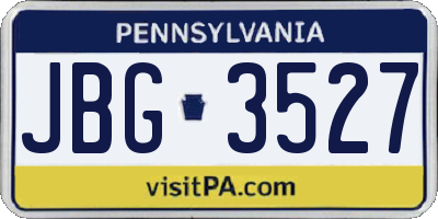 PA license plate JBG3527