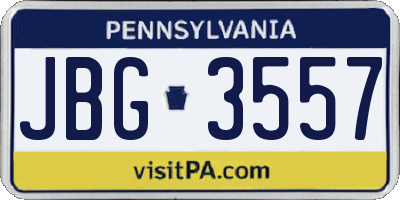 PA license plate JBG3557