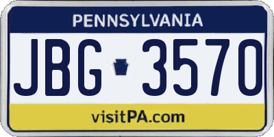 PA license plate JBG3570