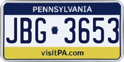 PA license plate JBG3653