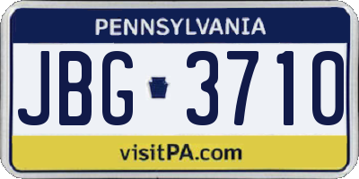 PA license plate JBG3710
