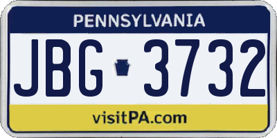 PA license plate JBG3732