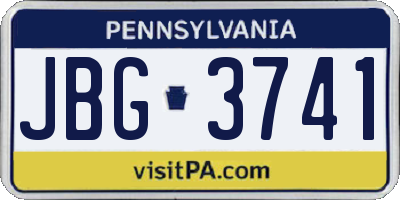 PA license plate JBG3741