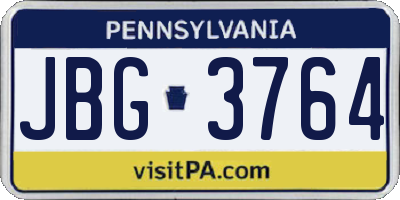 PA license plate JBG3764