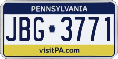 PA license plate JBG3771