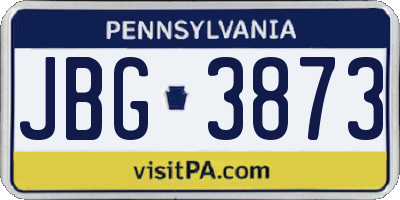 PA license plate JBG3873