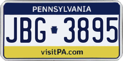 PA license plate JBG3895