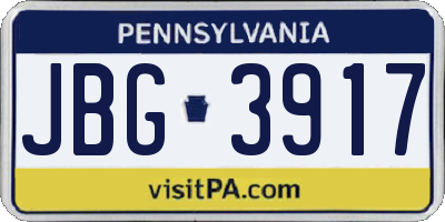 PA license plate JBG3917