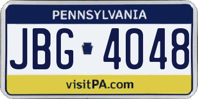 PA license plate JBG4048