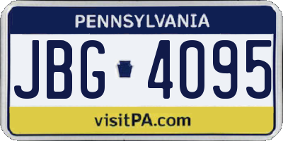 PA license plate JBG4095
