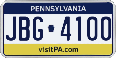 PA license plate JBG4100