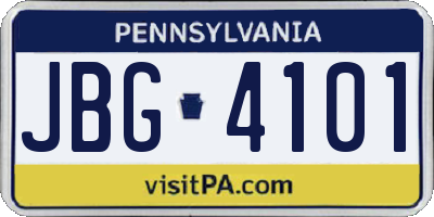 PA license plate JBG4101