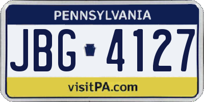 PA license plate JBG4127