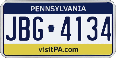 PA license plate JBG4134