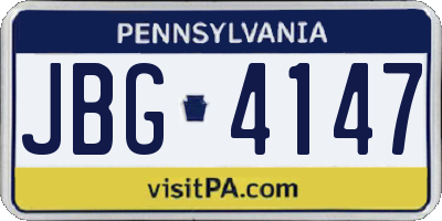 PA license plate JBG4147