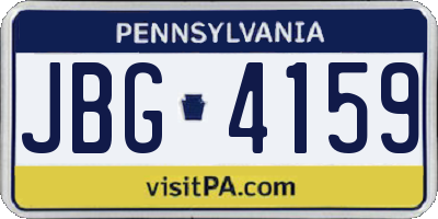 PA license plate JBG4159