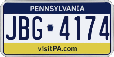 PA license plate JBG4174