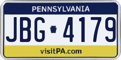 PA license plate JBG4179