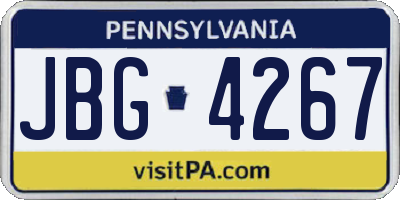 PA license plate JBG4267