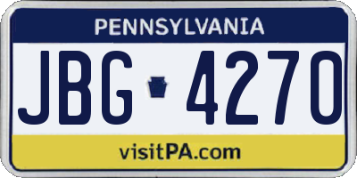 PA license plate JBG4270