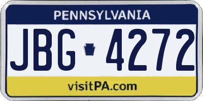 PA license plate JBG4272