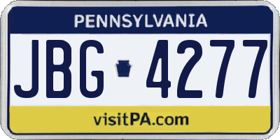 PA license plate JBG4277
