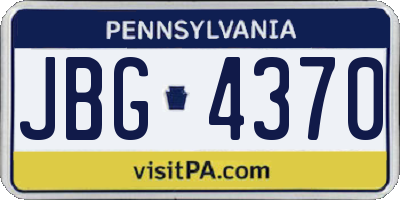PA license plate JBG4370