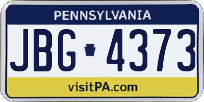 PA license plate JBG4373