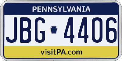 PA license plate JBG4406