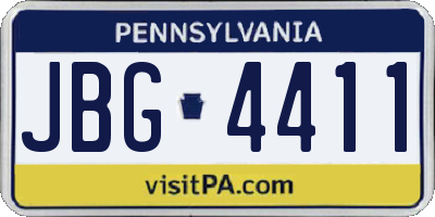 PA license plate JBG4411