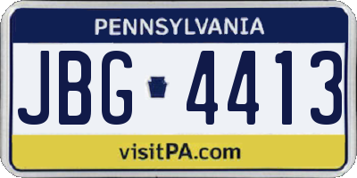 PA license plate JBG4413