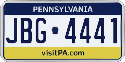 PA license plate JBG4441