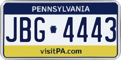 PA license plate JBG4443