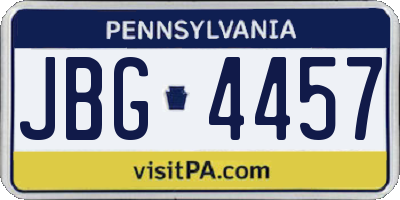 PA license plate JBG4457