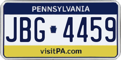 PA license plate JBG4459