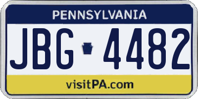 PA license plate JBG4482