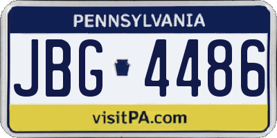 PA license plate JBG4486