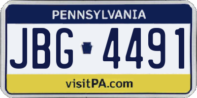 PA license plate JBG4491