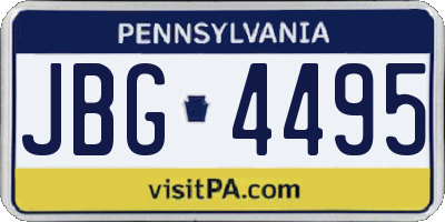 PA license plate JBG4495
