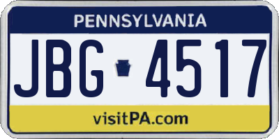 PA license plate JBG4517