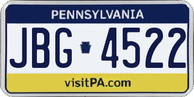 PA license plate JBG4522