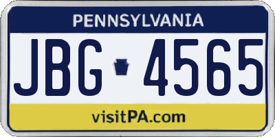 PA license plate JBG4565