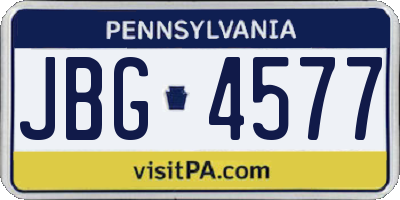 PA license plate JBG4577