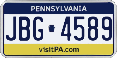 PA license plate JBG4589